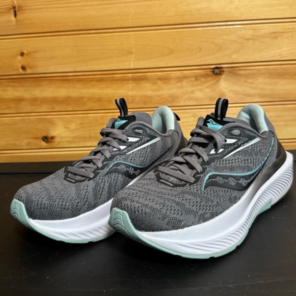 Saucony Echelon 9 Running Sneakers Women’s 7W Charcoal Black Teal No Inserts